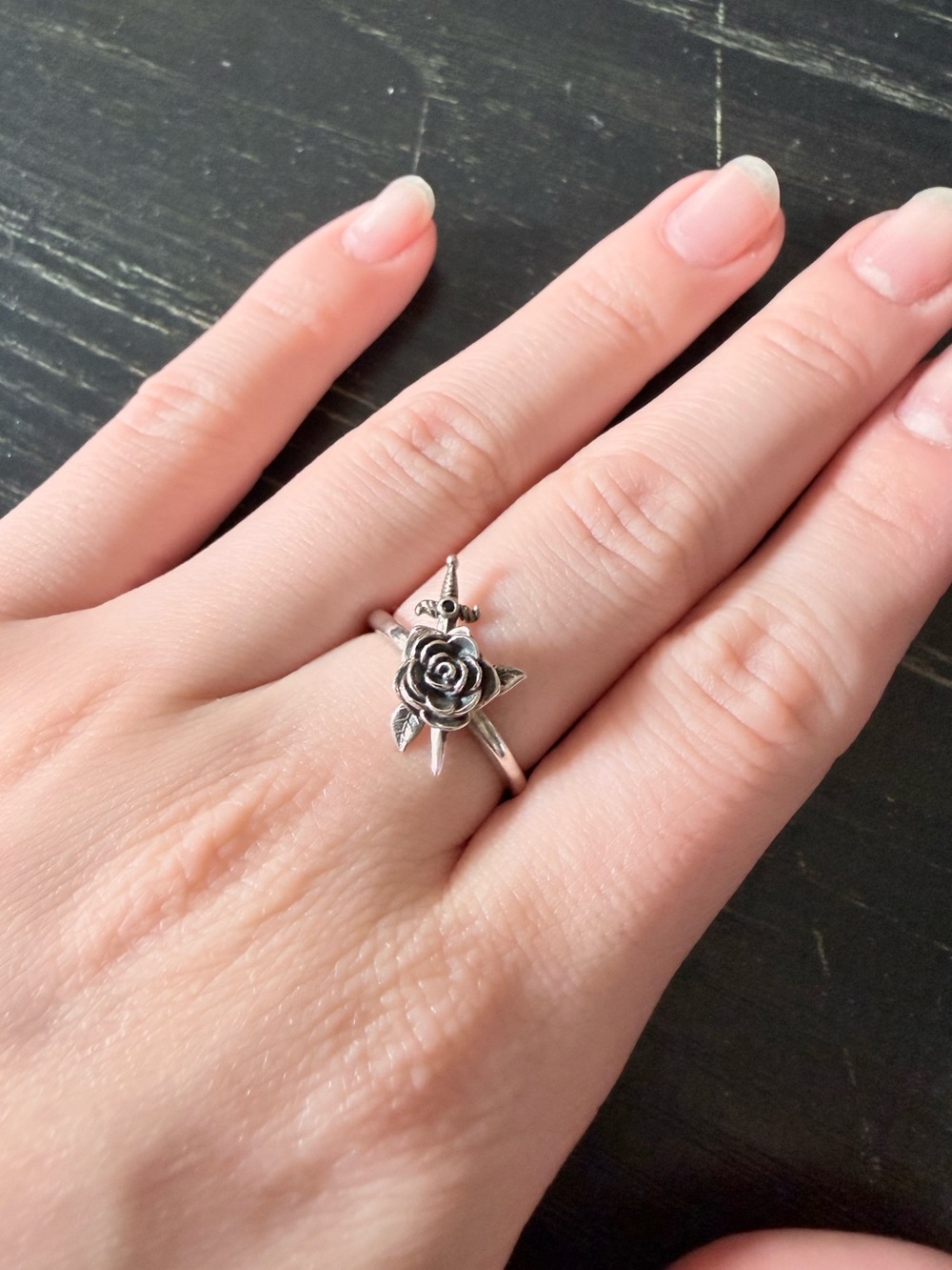 Rose Sterling Silver Ring